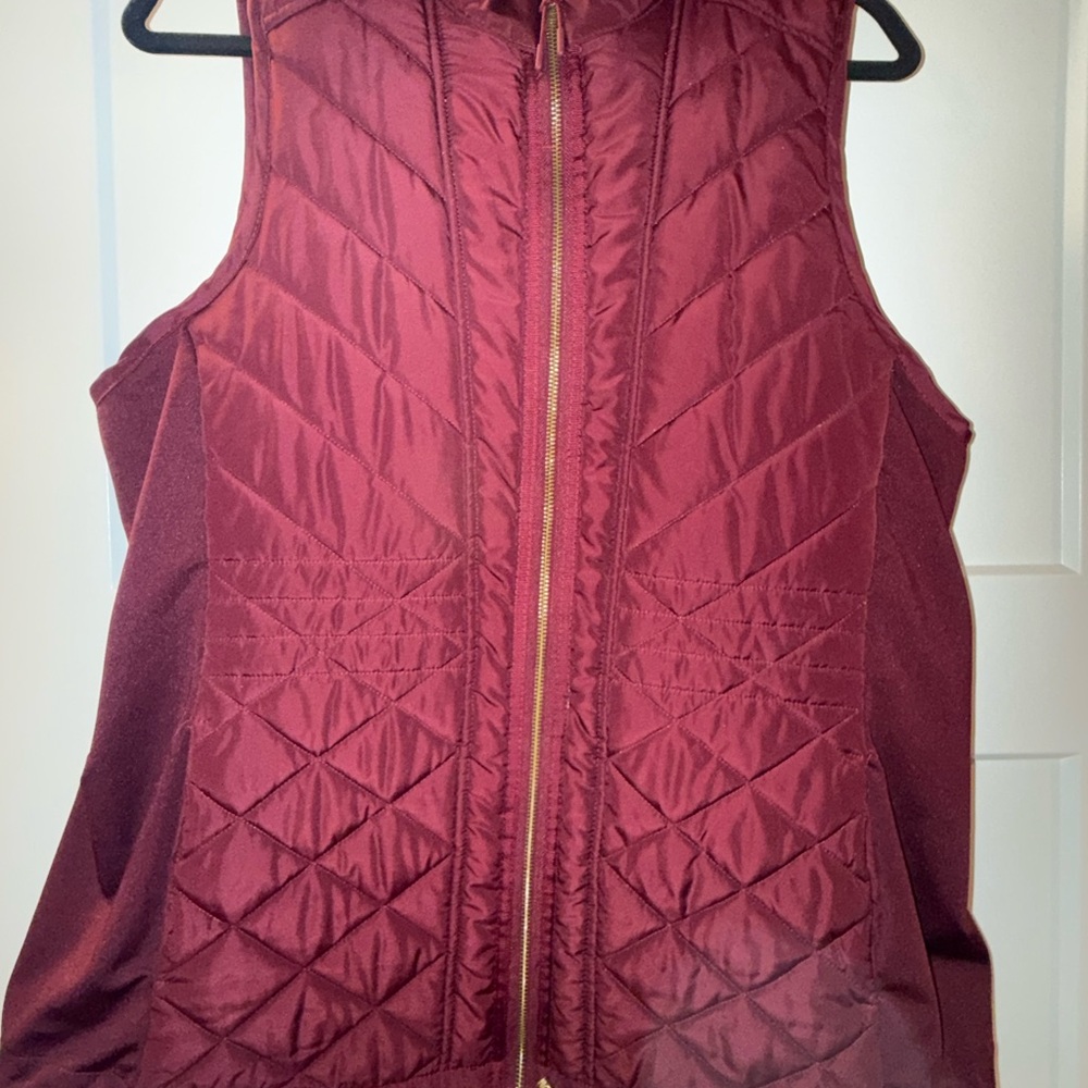 Maurices Wine-Red Quilted Zip Jacket